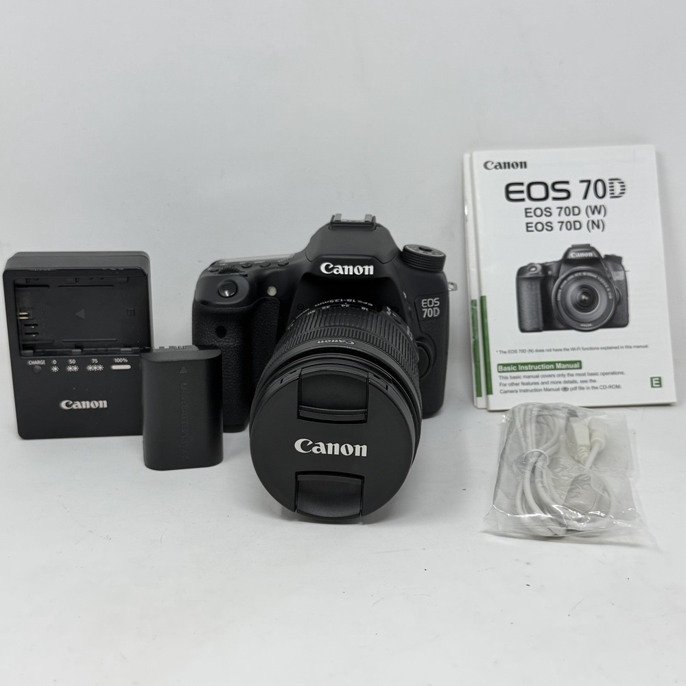 Canon EOS 70D 20.2MP DSLR Black + Canon EF-S 18-135mm f/3.5-5.6 IS STM Lens